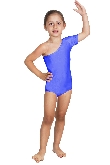 BODY DANZA LYCRA MONOSPALLA MEZZA MANICA BLU BABY
